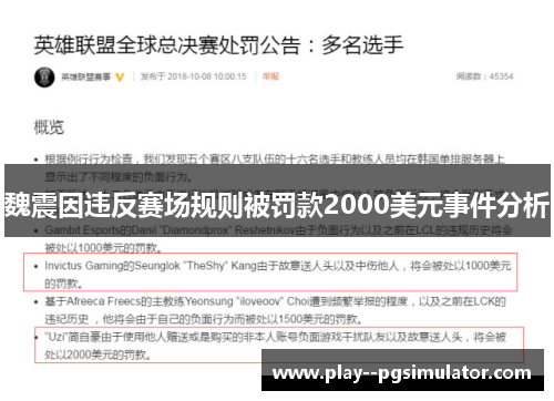 魏震因违反赛场规则被罚款2000美元事件分析